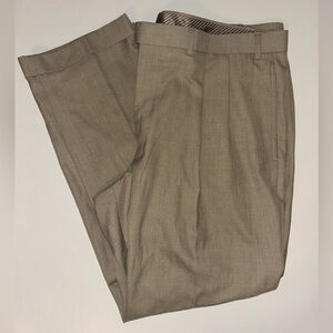 Lauren Ralph Lauren MEN taupe pleated polyblend cuffed dress plants size 40W 30L